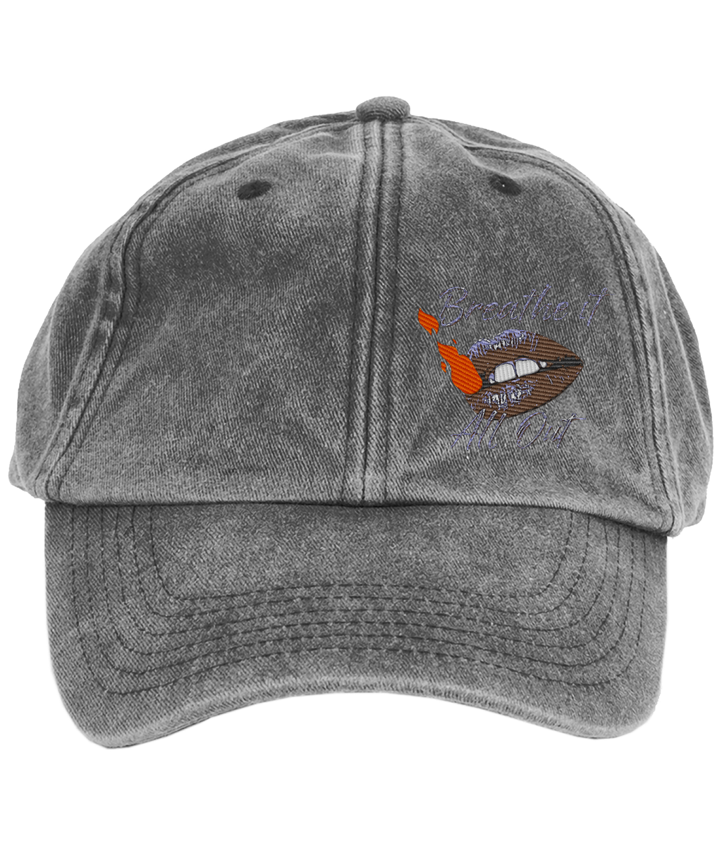 Beechfield Vintage Low Profile Cap Breathe it all out with flame