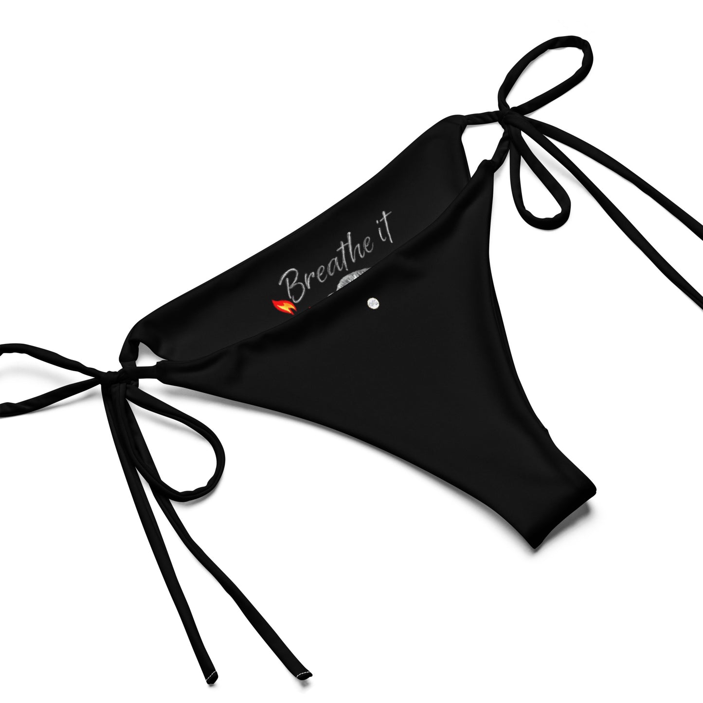Breathe It All Out lips & flame string bikini – White close-up detail (2) | Twilight Vision Music