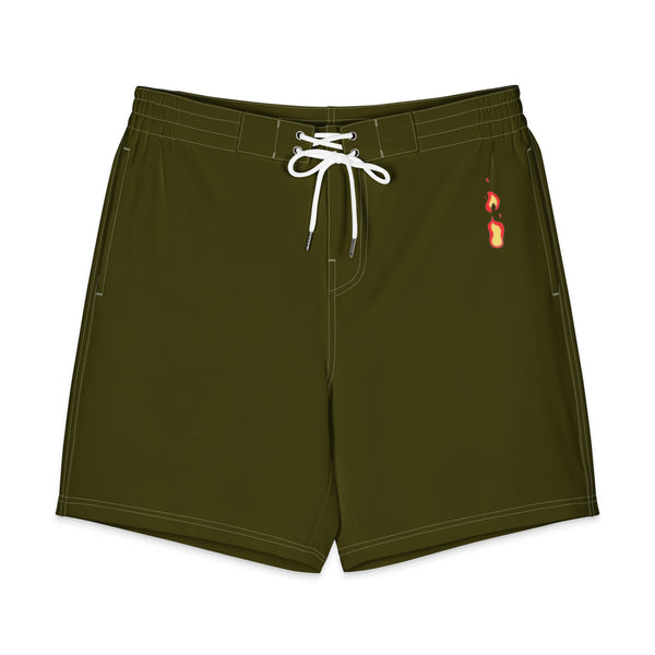 Men's Board Shorts – White front view | Twilight Vision Music