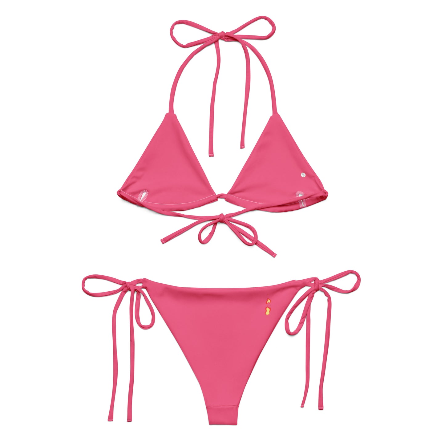 Breathe It All Out lips & double flame string bikini – White back view | Twilight Vision Music