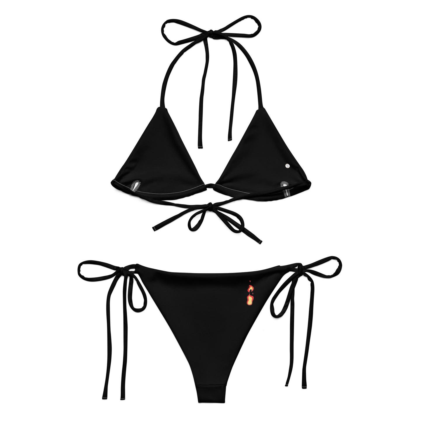 Breathe It All Out lips & flame string bikini – White back view | Twilight Vision Music