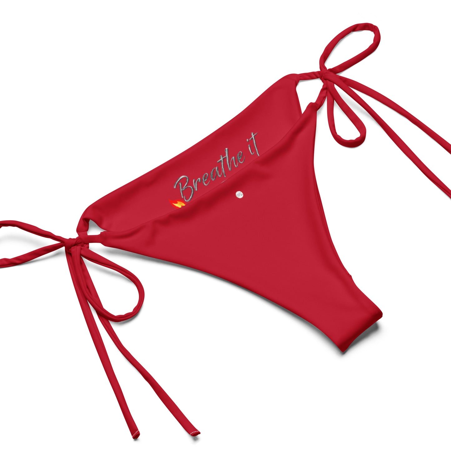 Breathe It All Out lips & double flame string bikini – White close-up detail (2) | Twilight Vision Music