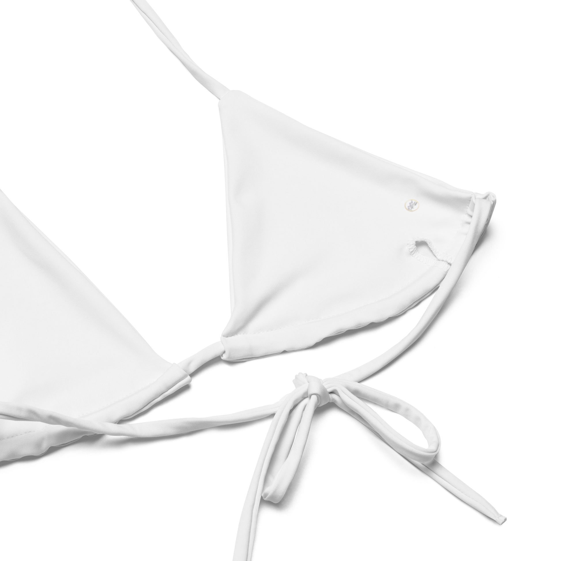 Breathe It All Out lips & flame string bikini – White close-up detail | Twilight Vision Music