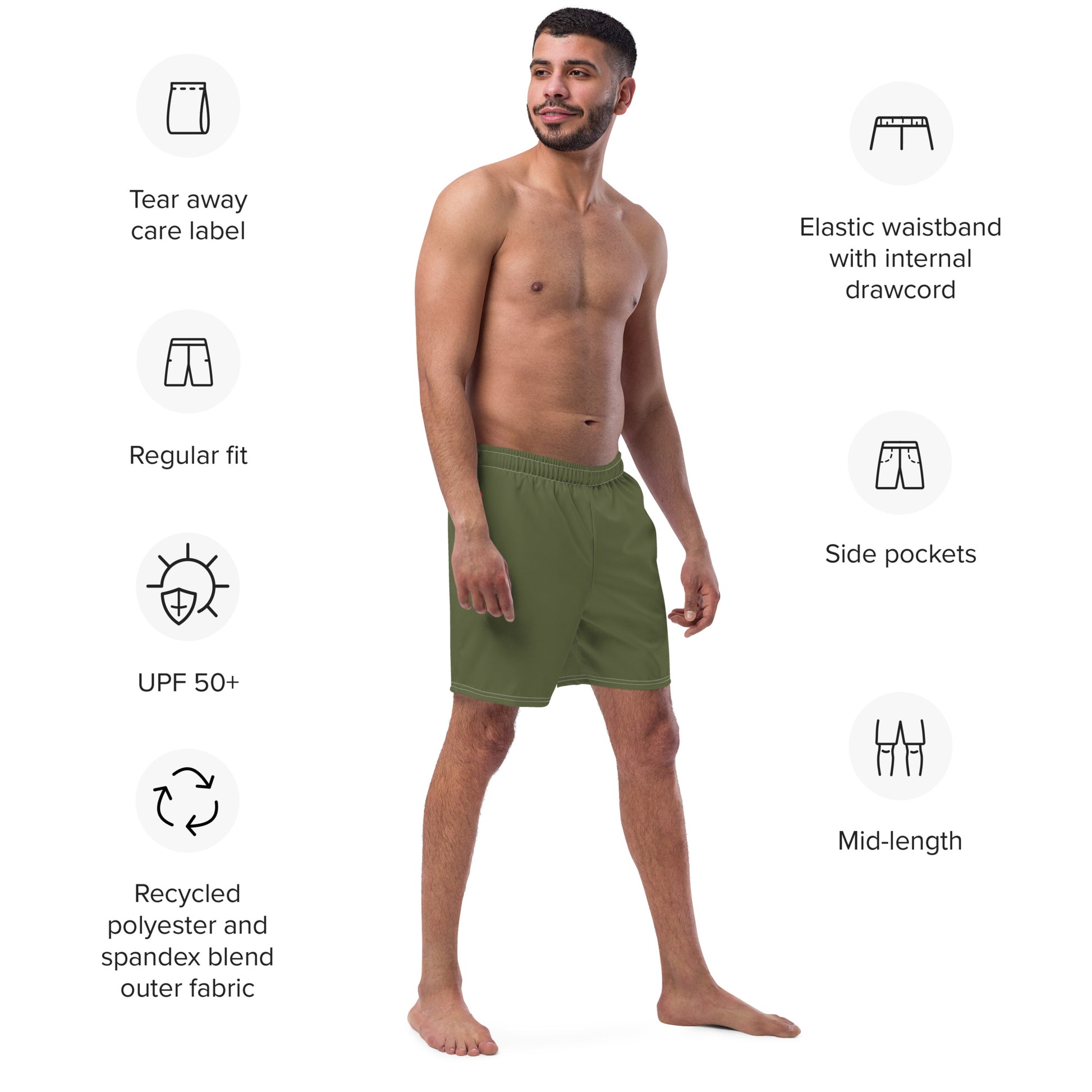 Breathe It All Out lips & Flame Swim Trunks (anti-chafe inner liner) – White right front angle | Twilight Vision Music
