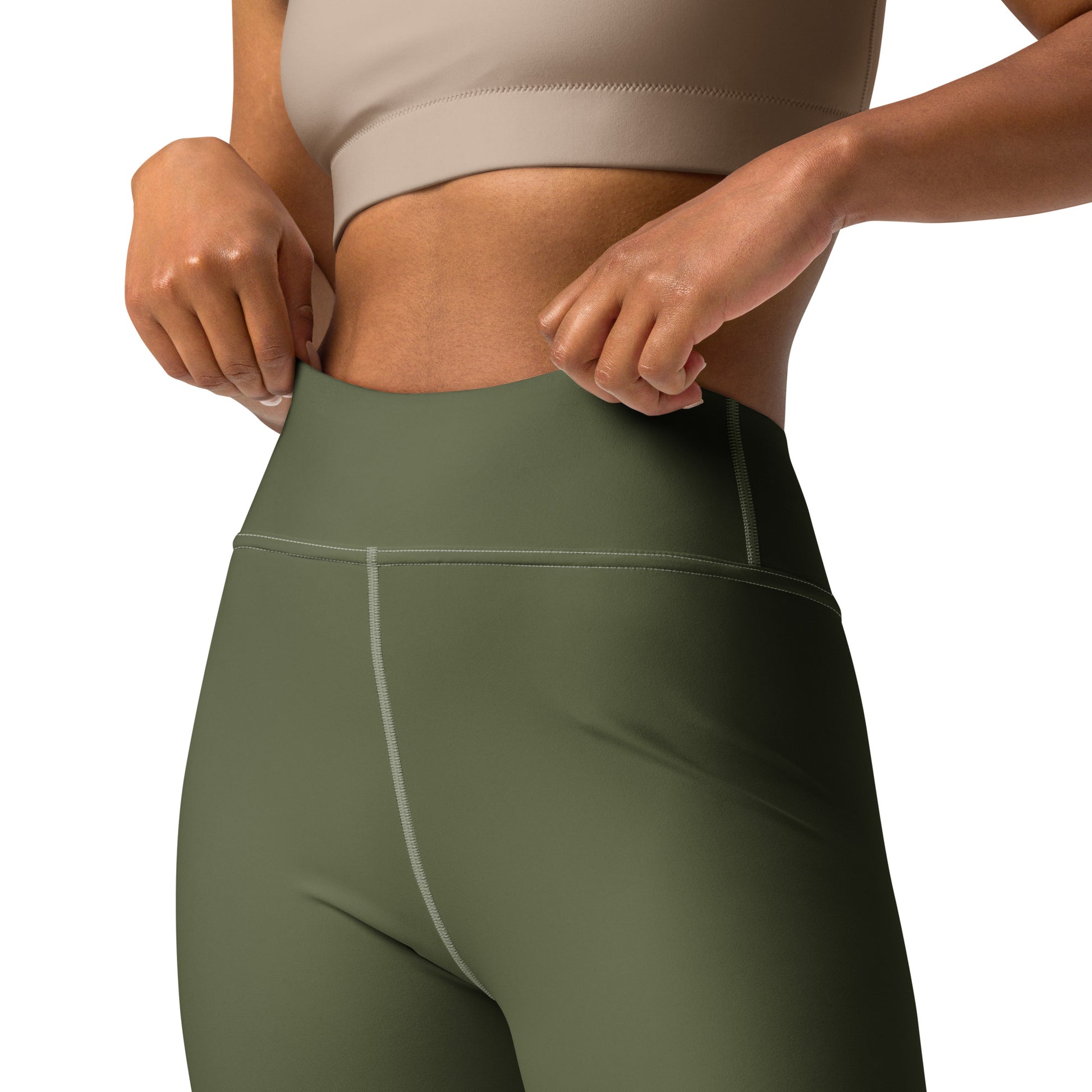 Yoga Leggings with flame – White front view (2) | Twilight Vision Music