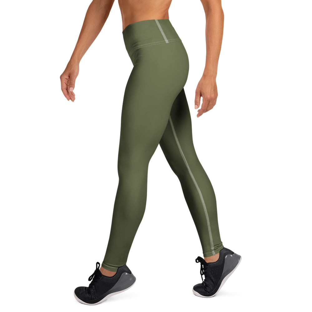 Yoga Leggings with flame – White left side view | Twilight Vision Music