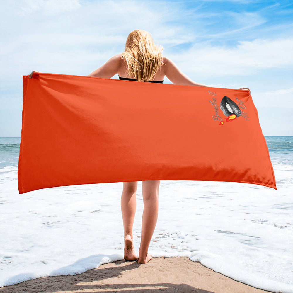 Breathe It All Out Towel – White lifestyle beach photo (3) | Twilight Vision Music