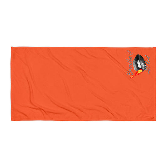 Breathe It All Out Towel – White lifestyle beach photo | Twilight Vision Music