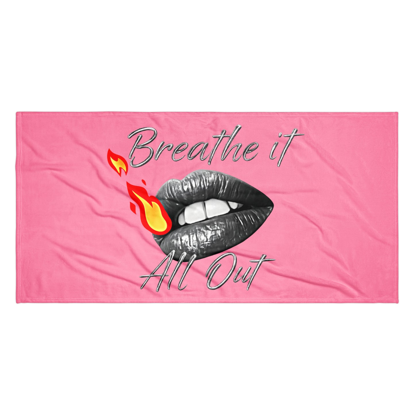 Breathe It All Out Towel (large print) – White lifestyle beach photo (2) | Twilight Vision Music