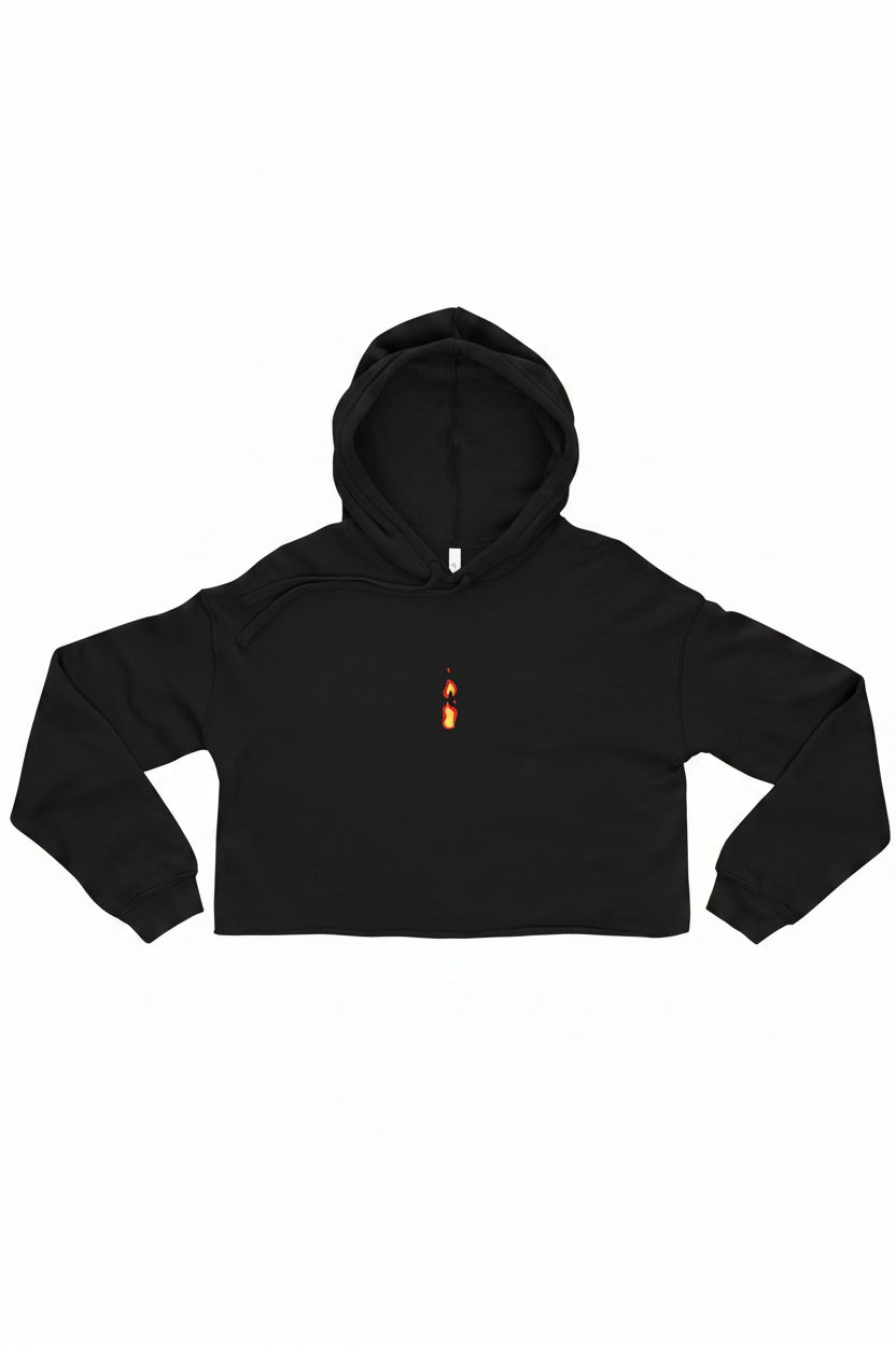Crop Hoodie Breathe It All Out Lips & Flame