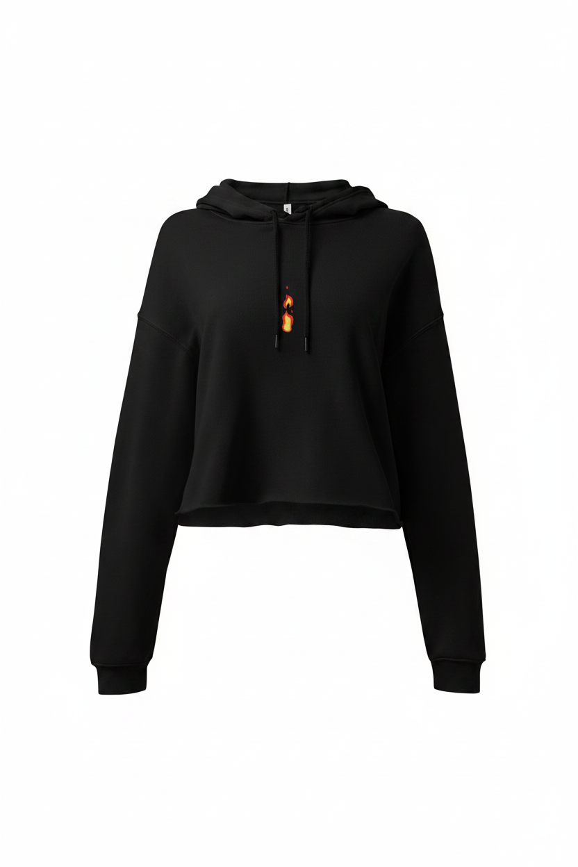 Crop Hoodie Breathe It All Out Lips & Flame