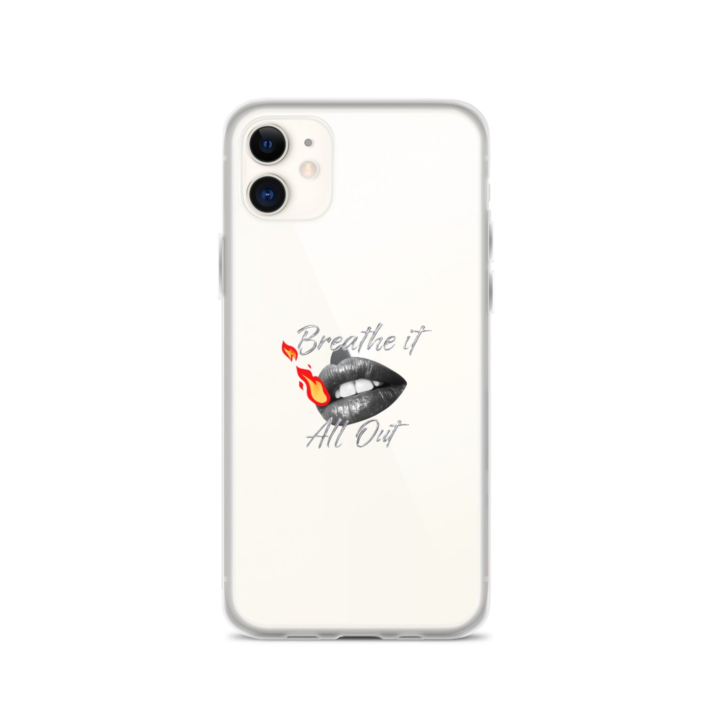 Breathe It All Out Phone case (with lips & flame) for iPhone® – on phone (6) | Twilight Vision Music