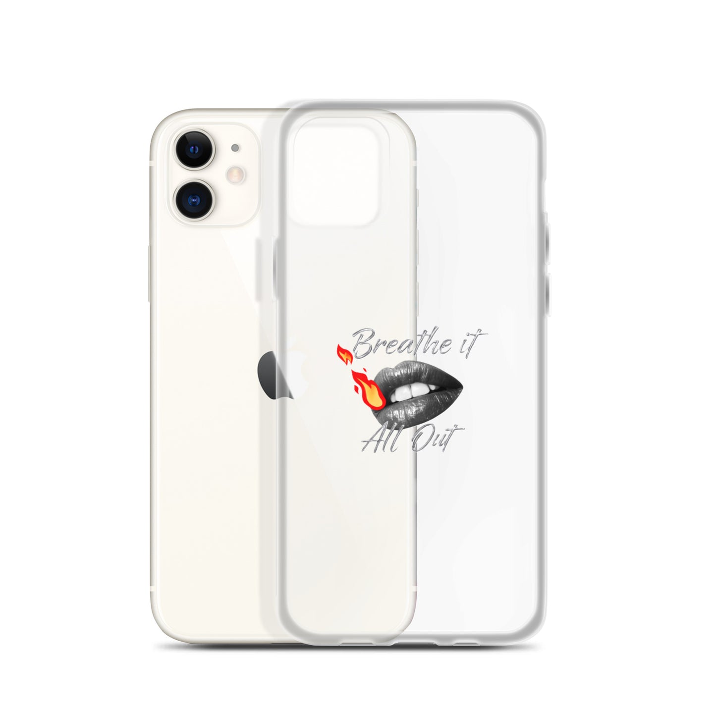 Breathe It All Out Phone case (with lips & flame) for iPhone® – with phone (6) | Twilight Vision Music