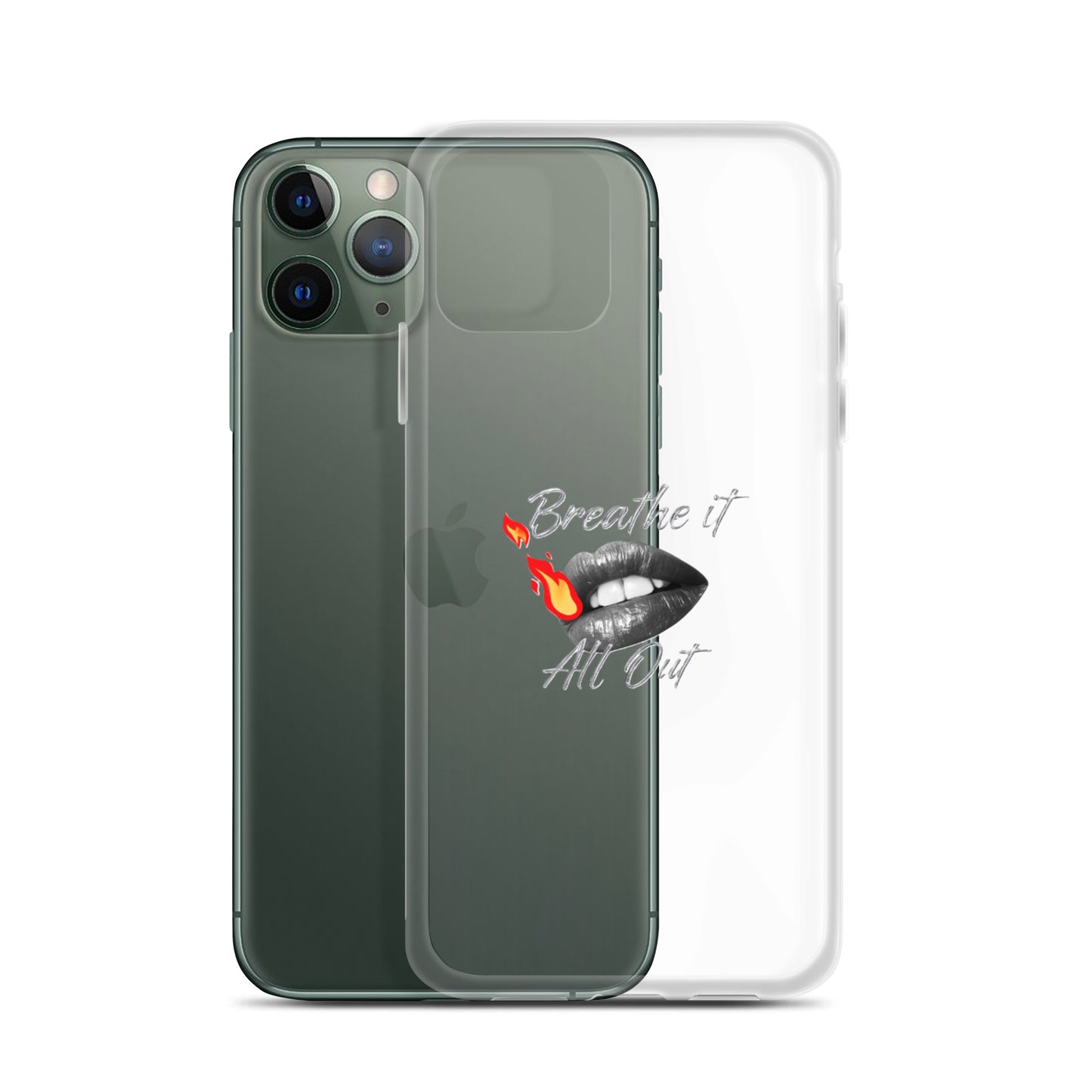 Breathe It All Out Phone case (with lips & flame) for iPhone® – with phone (8) | Twilight Vision Music