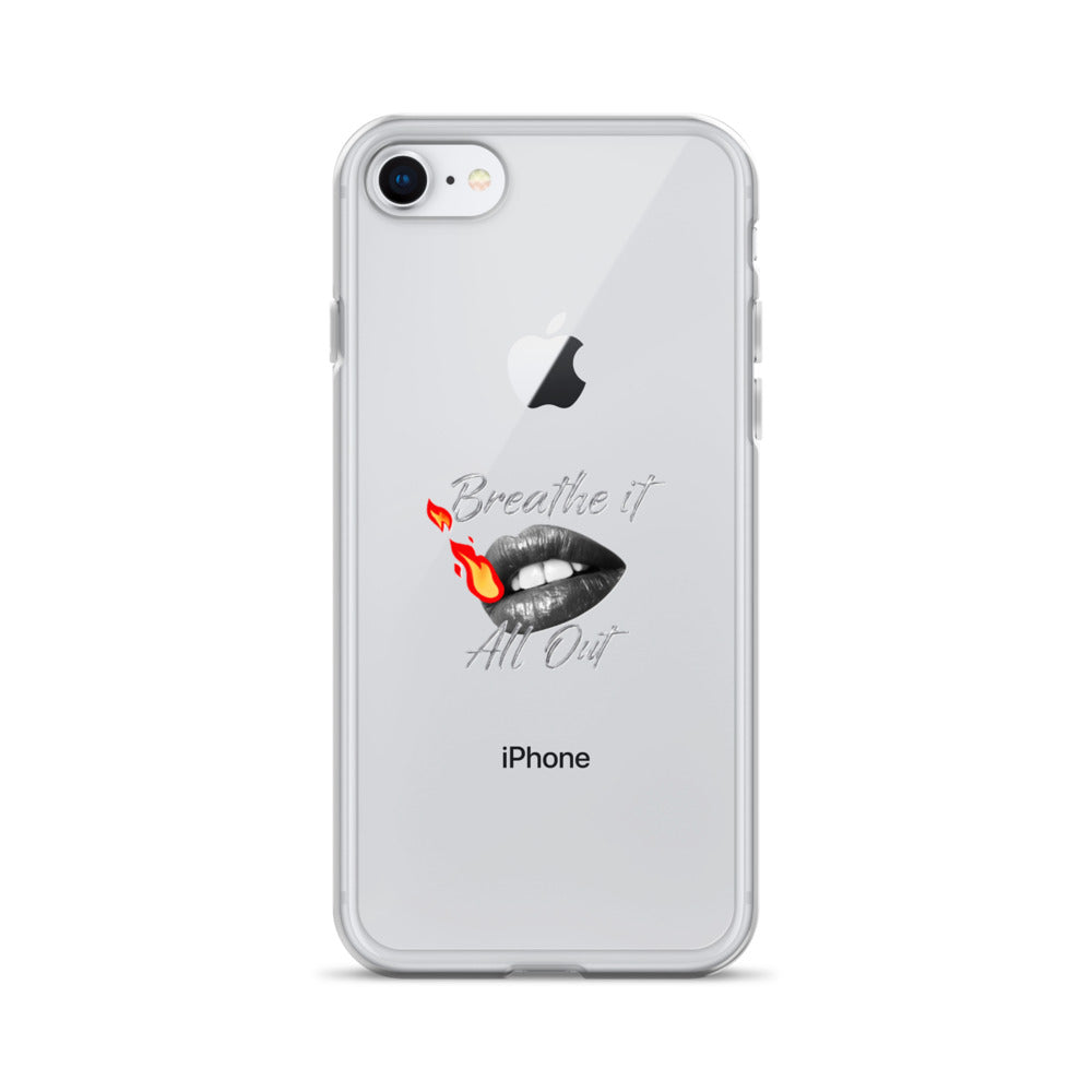 Breathe It All Out Phone case (with lips & flame) for iPhone® – on phone | Twilight Vision Music