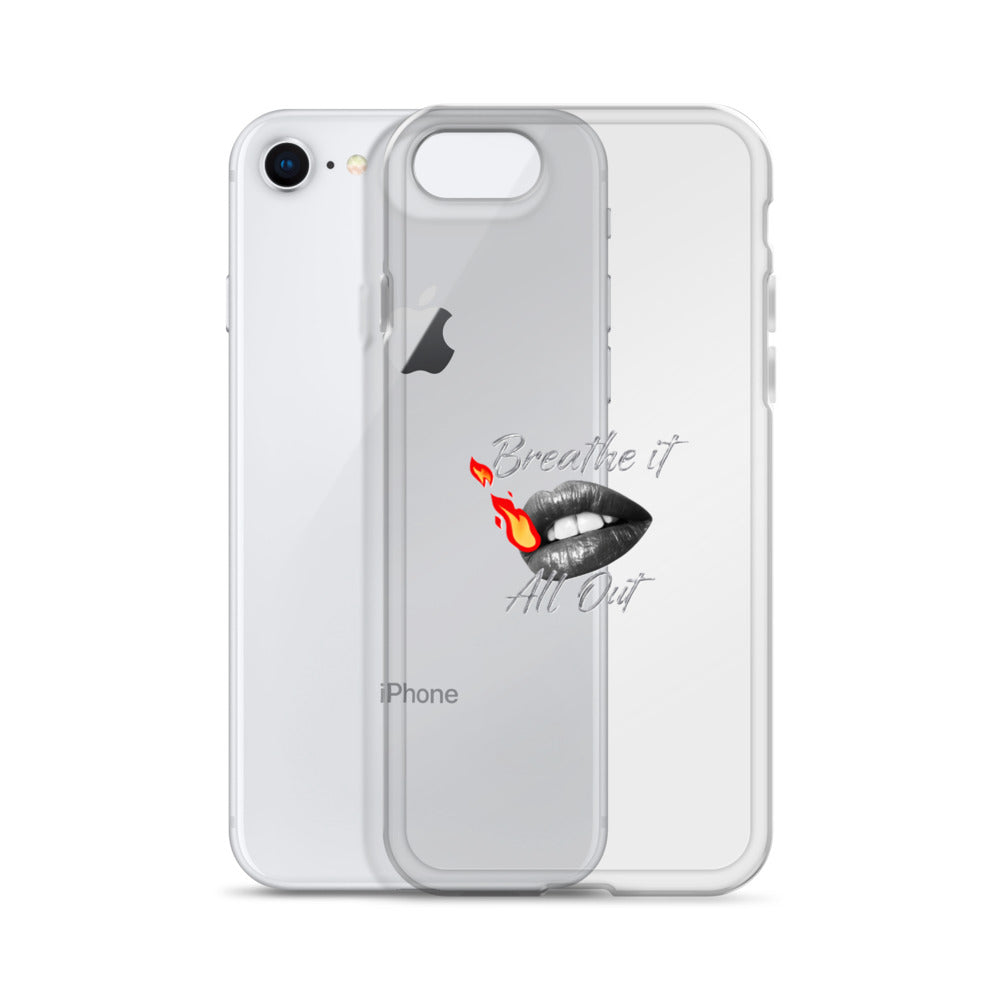 Breathe It All Out Phone case (with lips & flame) for iPhone® – with phone (2) | Twilight Vision Music