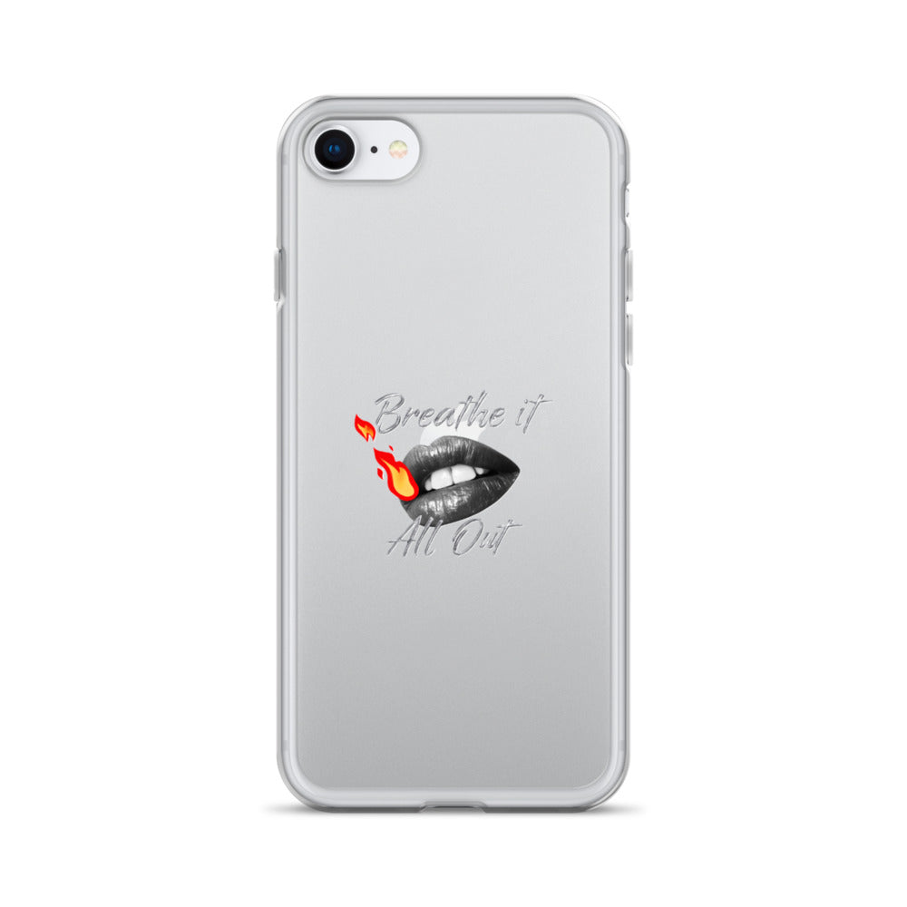 Breathe It All Out Phone case (with lips & flame) for iPhone® – on phone (9) | Twilight Vision Music
