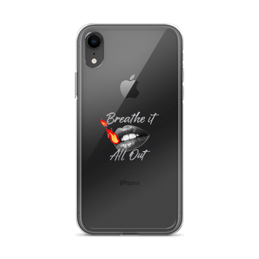 Breathe It All Out Phone case (with lips & flame) for iPhone® – on phone (4) | Twilight Vision Music