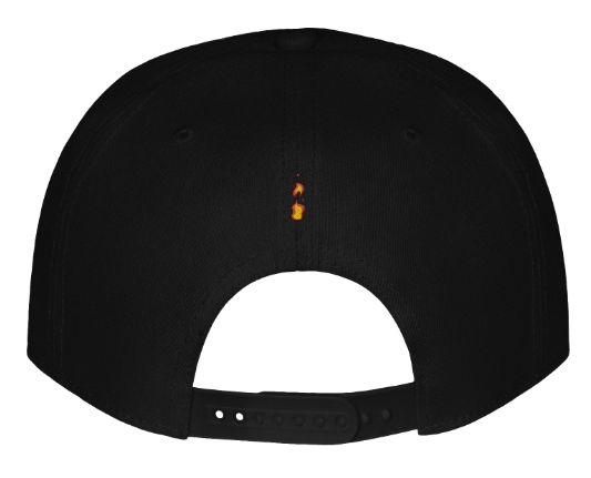 Hat with Breathe It all out Lips & Flame design