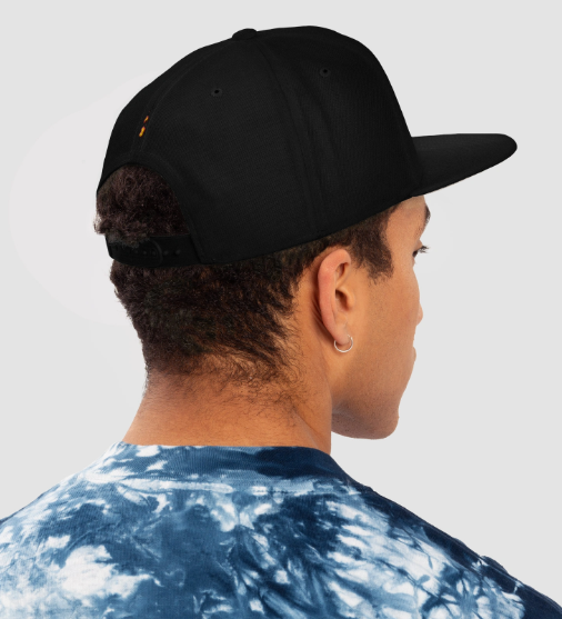 Hat with Breathe It all out Lips & Flame design