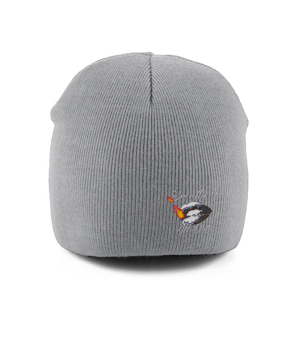 Breathe it all out Beechfield Pull-On Beanie – mockup view 2 | Twilight Vision Music