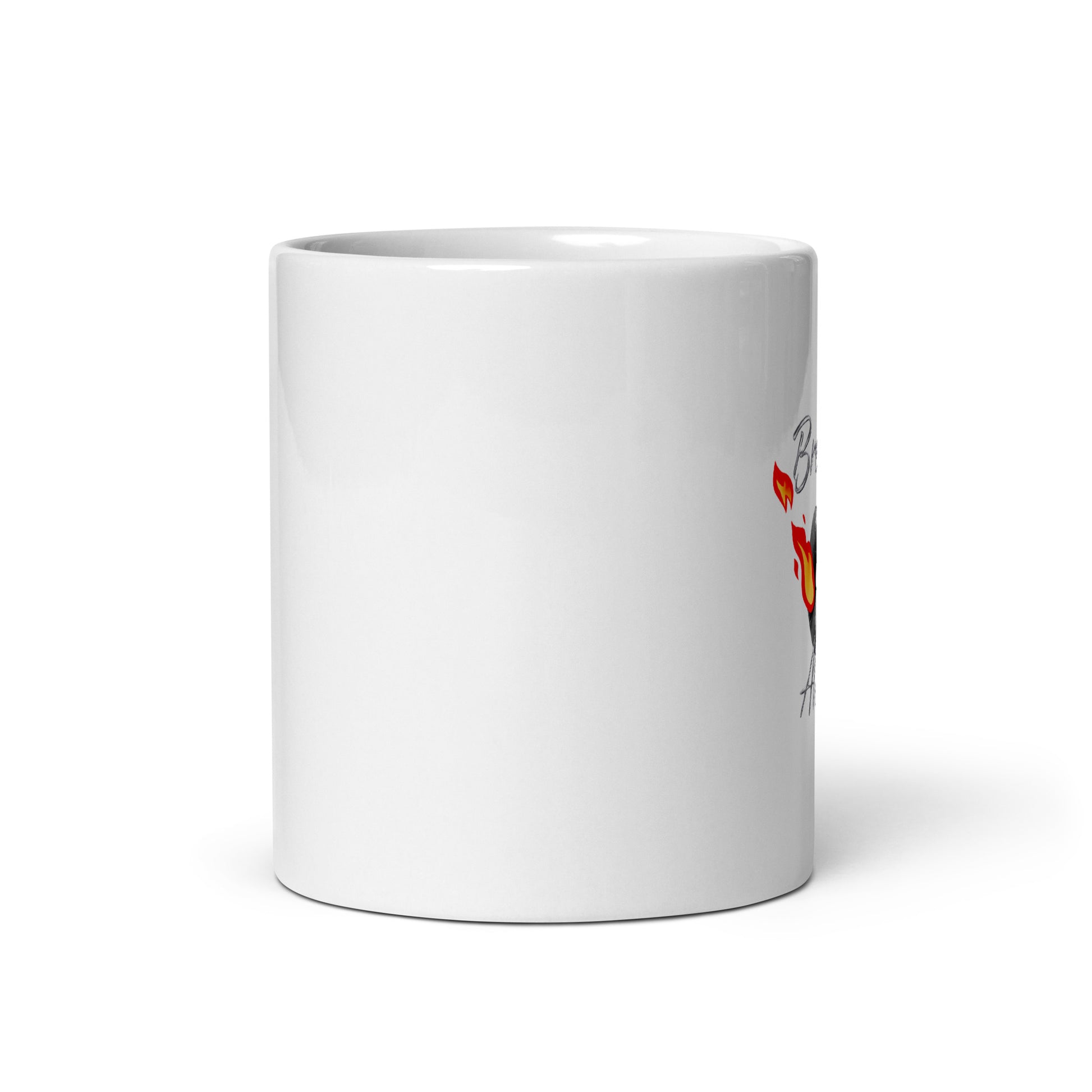 White glossy mug Breathe It All Out – White front view | Twilight Vision Music