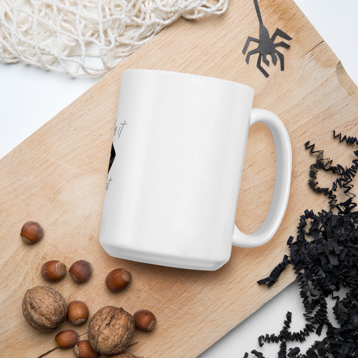 White glossy mug Breathe It All Out – White (2) | Twilight Vision Music