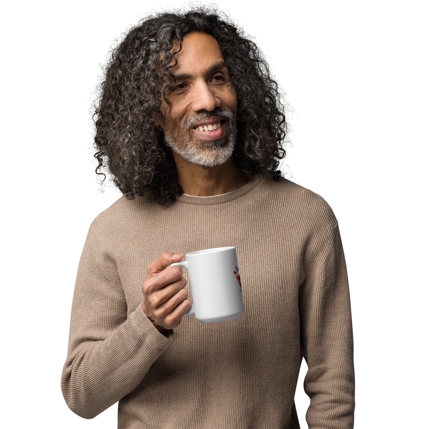 White glossy mug Breathe It All Out – White handle on left (5) | Twilight Vision Music