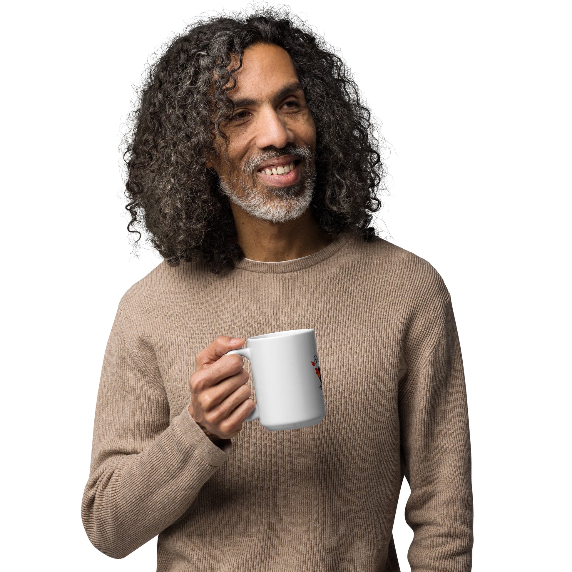 White glossy mug Breathe It All Out – White handle on left (5) | Twilight Vision Music