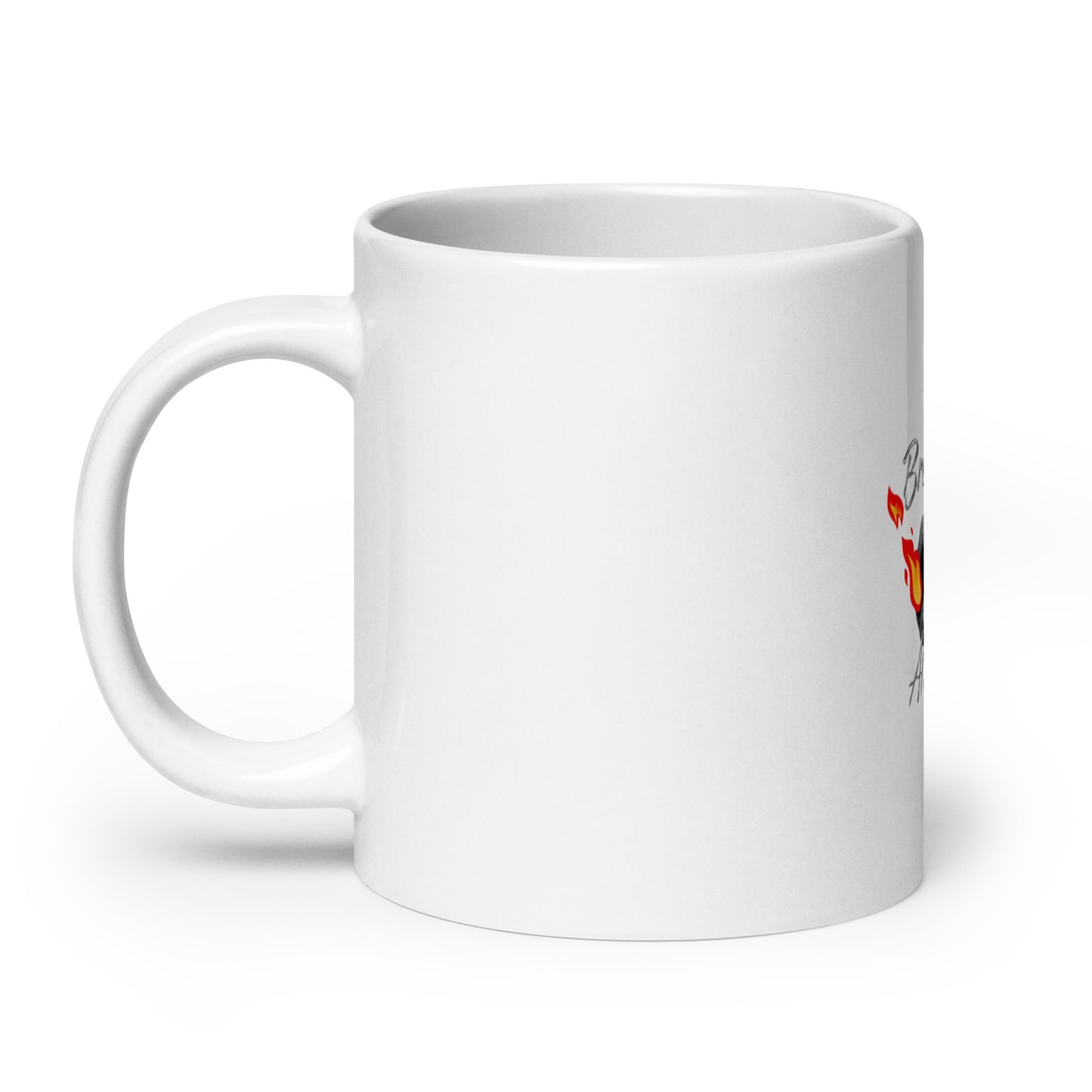 White glossy mug Breathe It All Out – White handle on left (3) | Twilight Vision Music