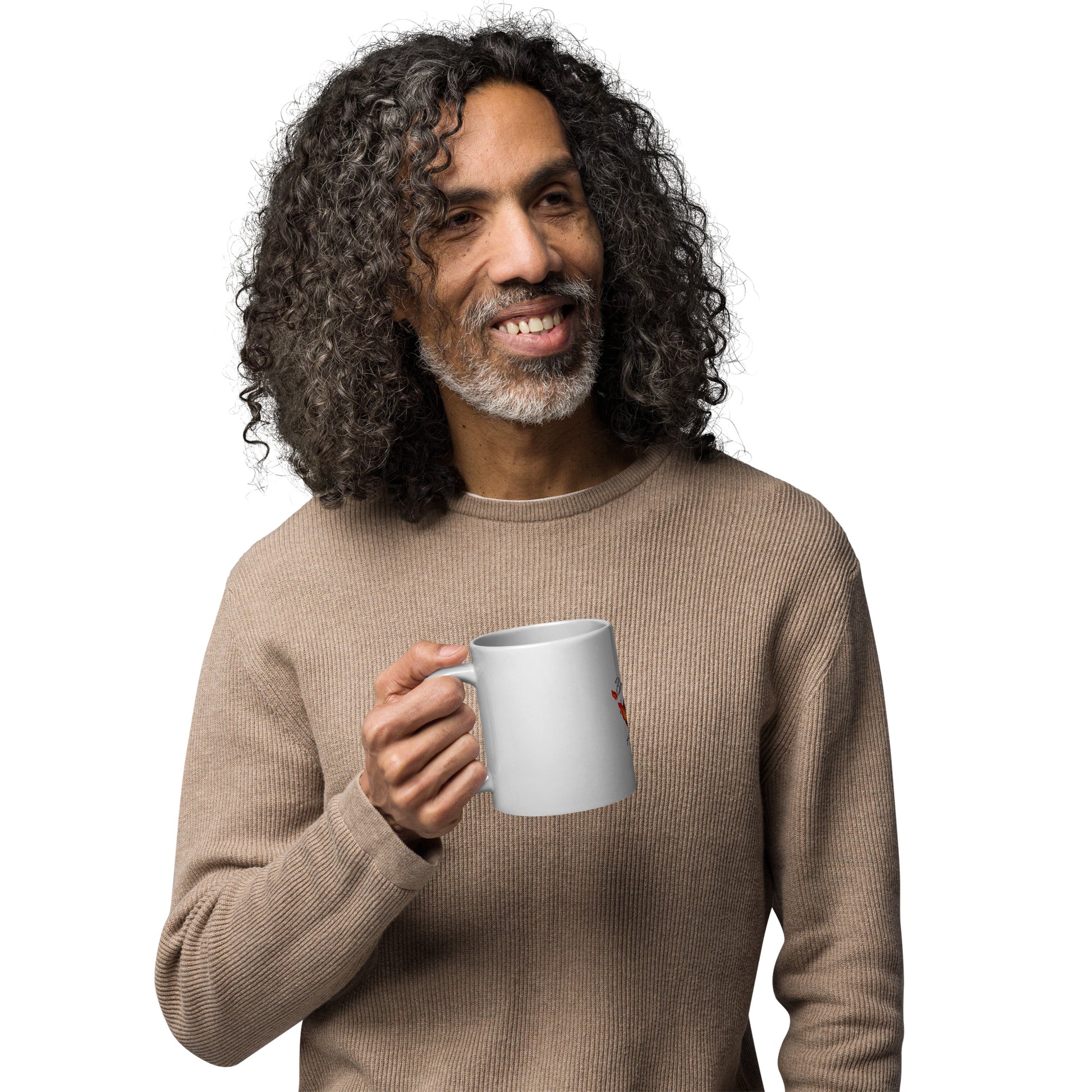 White glossy mug Breathe It All Out – White handle on left (6) | Twilight Vision Music