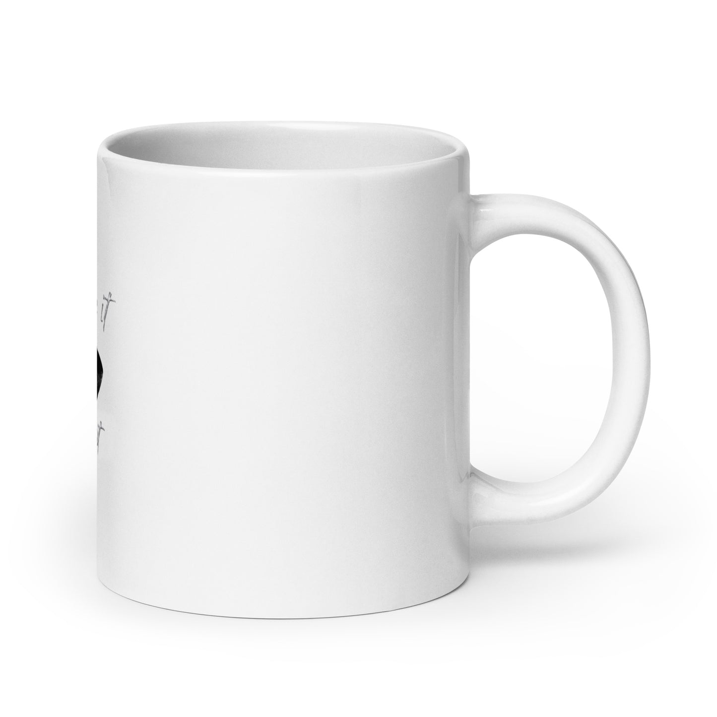 White glossy mug Breathe It All Out – White handle on right (3) | Twilight Vision Music