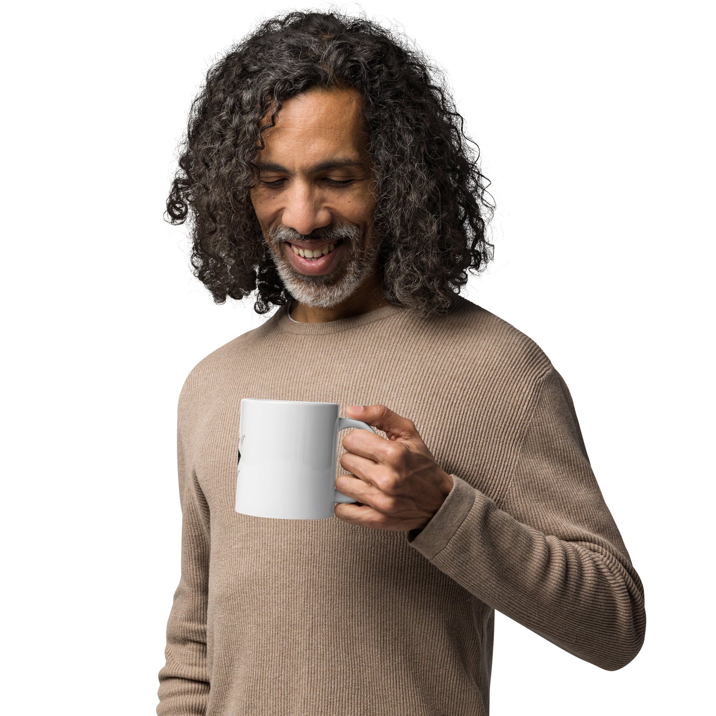 White glossy mug Breathe It All Out – White handle on right (6) | Twilight Vision Music